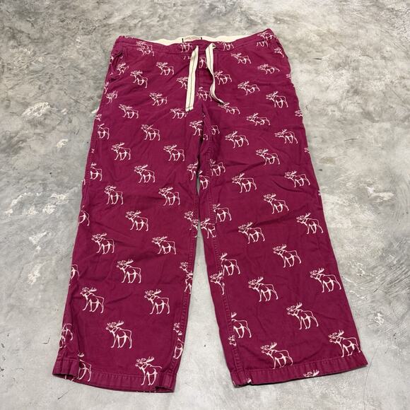 Abercrombie & Fitch Pants Mens Red Moose Sleepwear Vintage Y2K Size XL - Picture 1 of 6